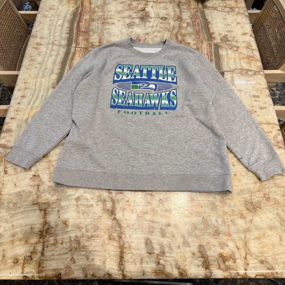 Fanatics Seattle Seahawks Football Crewneck Sweatshirt Gray‎ Men's 3XL